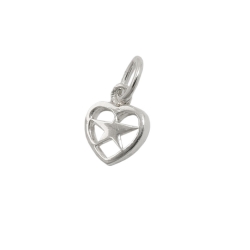 pendant 10x8mm heart with star inside silver 925