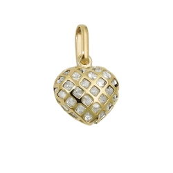 pendant 11x12mm heart filled with small zirconias 9k gold