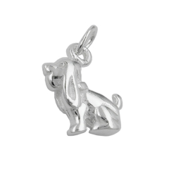 pendant 13x10mm dog with floppy ears silver 925