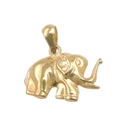 Pendant 15x12mm elephant shiny 9K GOLD