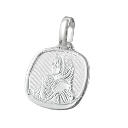pendant 16x15mm mother mary with child shiny silver 925