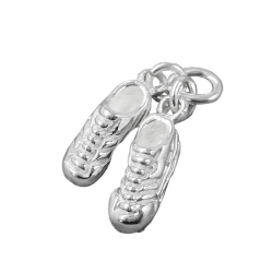 pendant, 2 football shoes, silver 925