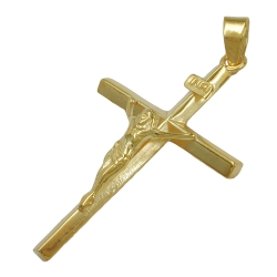 pendant 30x18mm crucifix cross with jesus 9k gold