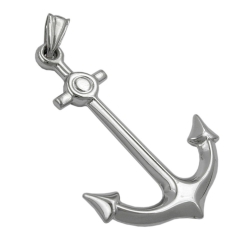 pendant, anchor, silver 925
