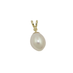 pendant approx 10x8,5mm freshwater cultured pearl oval 9k gold