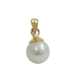 Pendant approx. 6mm freshwater pearl round 9K GOLD