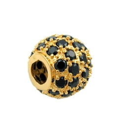 pendant ball with zirconia , 3 micron gold-plated