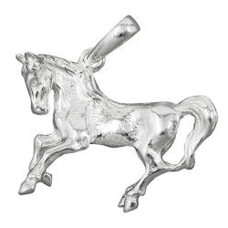 pendant, big horse, silver 925