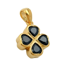 Pendant clover leaf , 3 micron gold-plated
