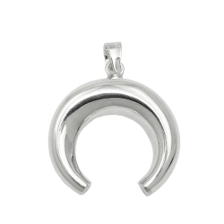 pendant convex moon polished silver 925