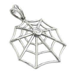 pendant, cubic zirconia, silver 925