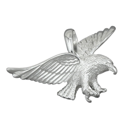 pendant, eagle, 40mm wide, silver 925