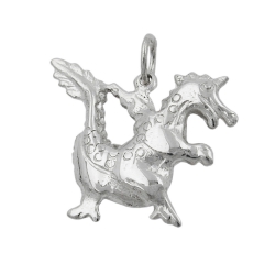 pendant, fairytale dragon, silver 925