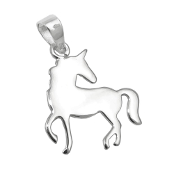 pendant flat unicorn polished silver 925