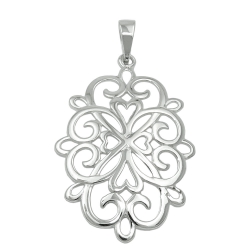 pendant, flower of life, silver 925