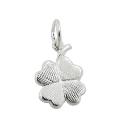 pendant, four-leaf clover, silver 925