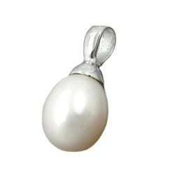 pendant, freshwater pearl, silver 925