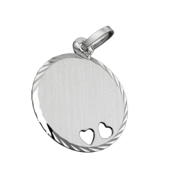 pendant, heart engraveable, silver 925