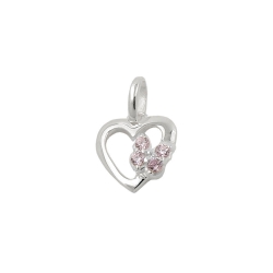 pendant heart with butterfly silver 925
