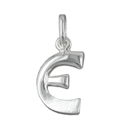 pendant, initial e, silver 925