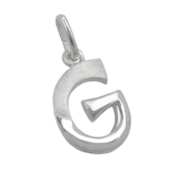 pendant, initial g, silver 925