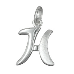 pendant, initial h, silver 925