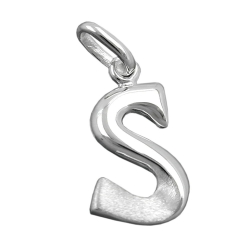 pendant, initial s, silver 925