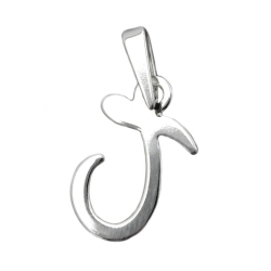 pendant, initial t, silver 925