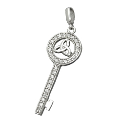pendant, key with triquetta, silver 925