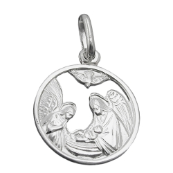pendant, mary and josef, silver 925 