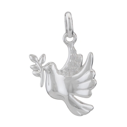 pendant, peace dove, silver 925