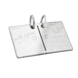 pendant, postcard WITH LOVE, silver 925