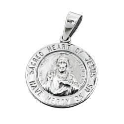pendant, sacred heart, silver 925