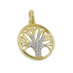 pendant tree of life zirconias 9K GOLD