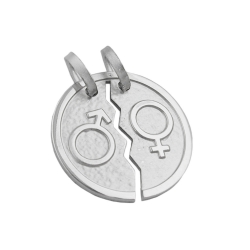 pendant, venus/mars-symbol, silver 925