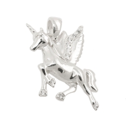 pendant winged horses unicorn silver 925