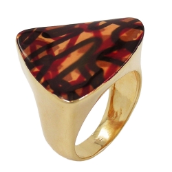 ring, 23mm, painted, 18ct gold plated