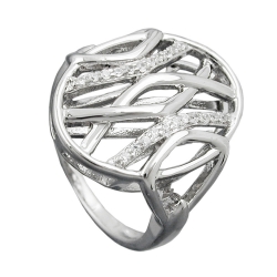 ring, many zirconias, silver 925 