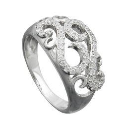 ring, many zirconias, silver 925