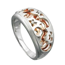 RING, REDGOLD-PLATED, SILVER 925 