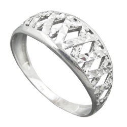 ring, with diamond cut, silver 925