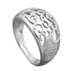 ring, with zirconias, silver 925 