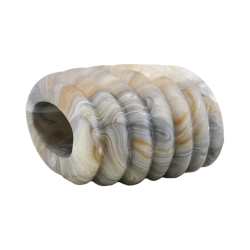 scarf bead, 35mm, spiral, grey-matt