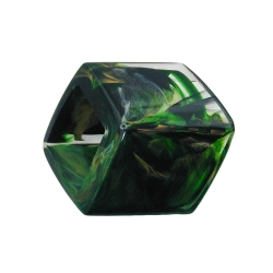 Scarf bead slanted green marbled