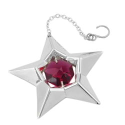 star with crystal elements silver plated