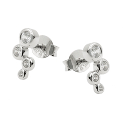 stud earring 4x zirconias silver 925
