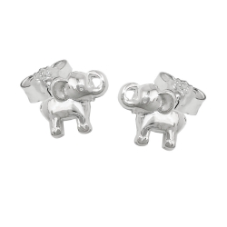 stud earring small elephant silver 925