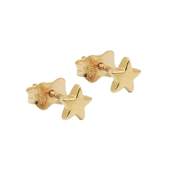 stud earrings 5mm little star shiny 9k gold