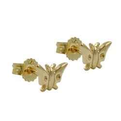 stud earrings 5x7mm butterfly shiny 9k gold