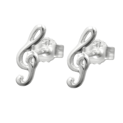stud earrings 9x3mm clef silver 925